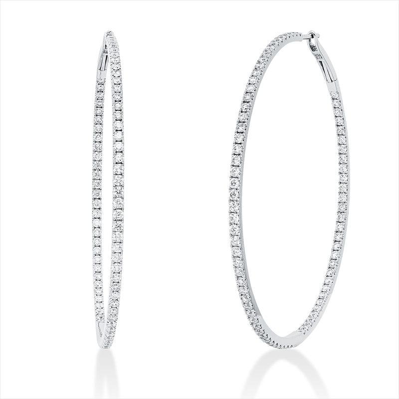 Creolen    aus 750/-18 Karat Weißgold mit 158 Diamanten 3