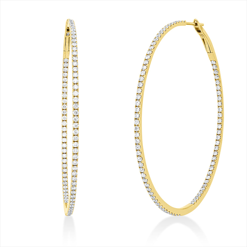 Creolen    aus 750/-18 Karat Gelbgold mit 166 Diamanten 1