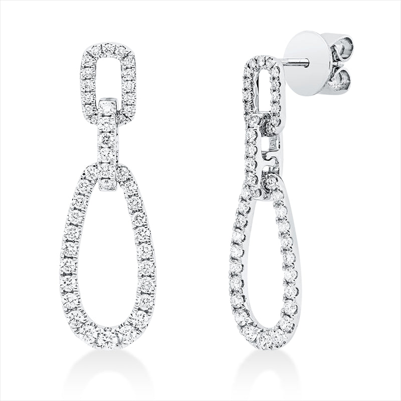 Ohrschmuck    aus 750/-18 Karat Weißgold mit 92 Diamanten 0