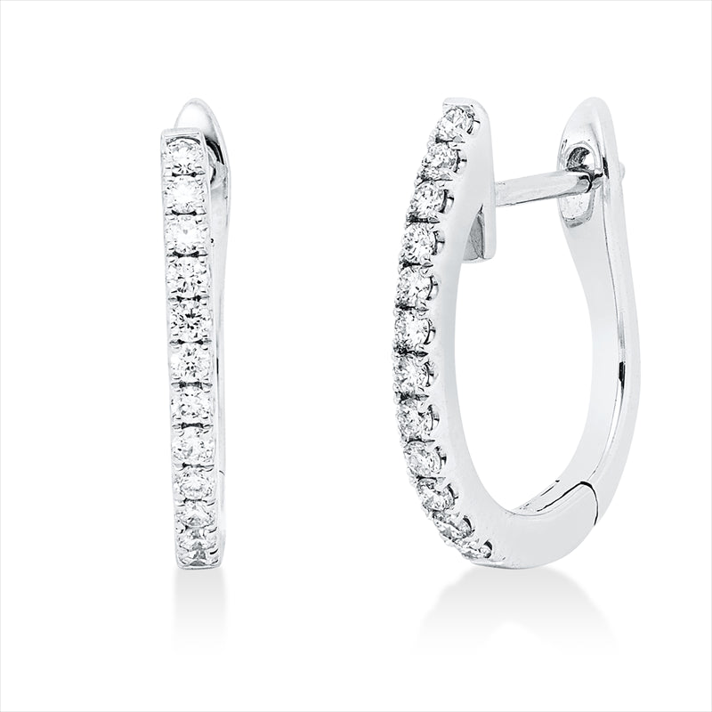 Creolen    aus 750/-18 Karat Weißgold mit 24 Diamanten 0