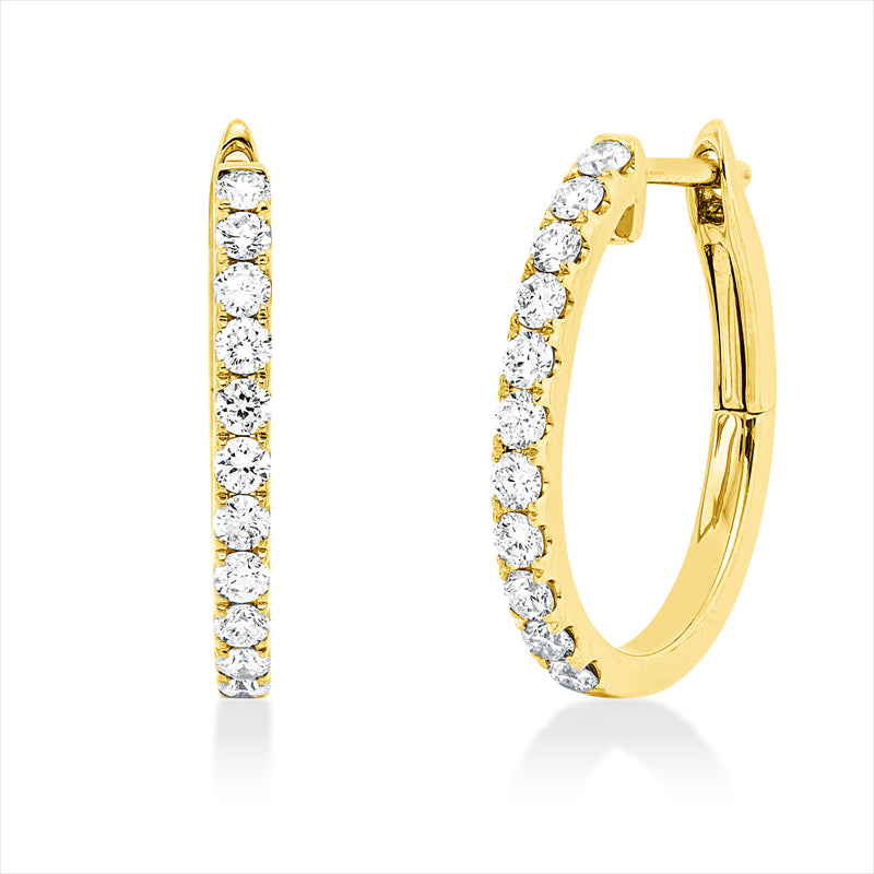 Creolen    aus 750/-18 Karat Gelbgold mit 22 Diamanten 0