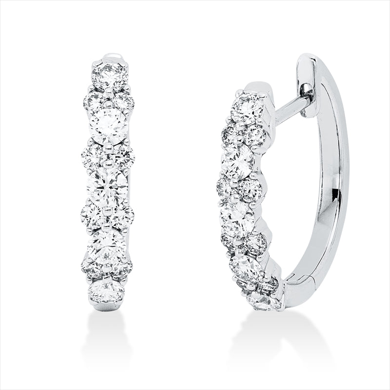 Creolen    aus 750/-18 Karat Weißgold mit 26 Diamanten 0