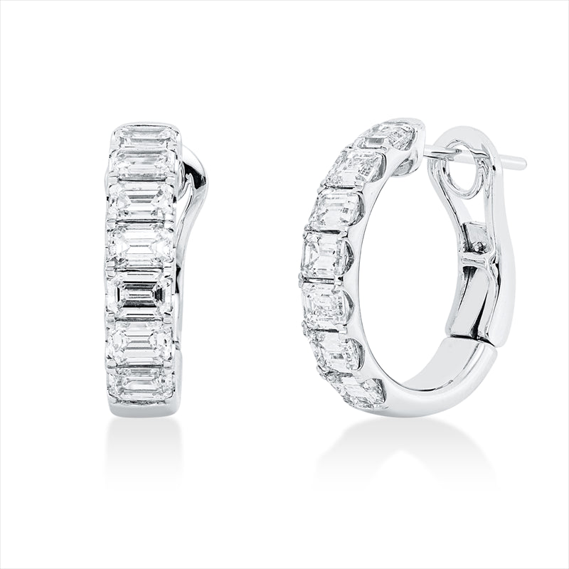 Creolen    aus 750/-18 Karat Weißgold mit 14 Diamanten 2