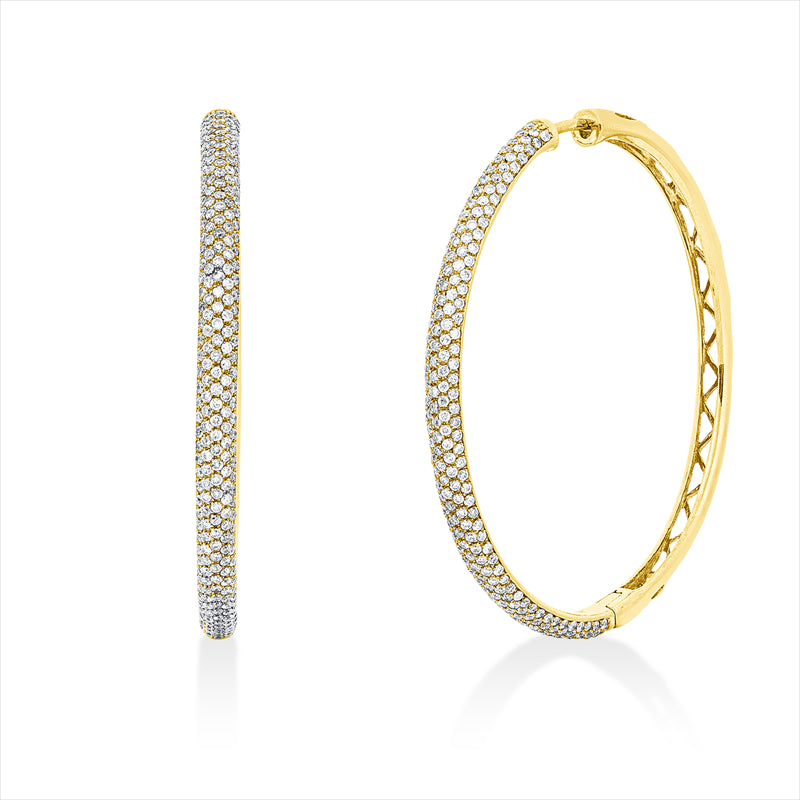 Creolen    aus 750/-18 Karat Gelbgold mit 496 Diamanten 1