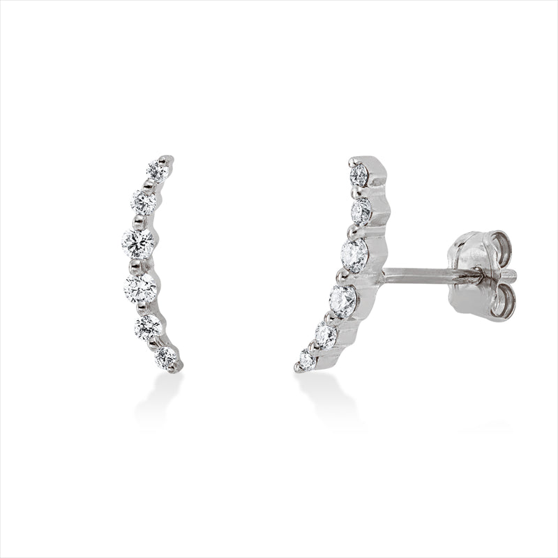 Ohrstecker    aus 750/-18 Karat Weißgold mit 12 Diamanten 0