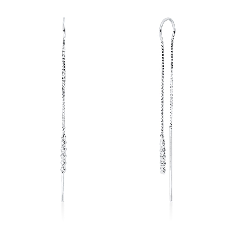 Ohrschmuck    aus 750/-18 Karat Weißgold mit 10 Diamanten 0