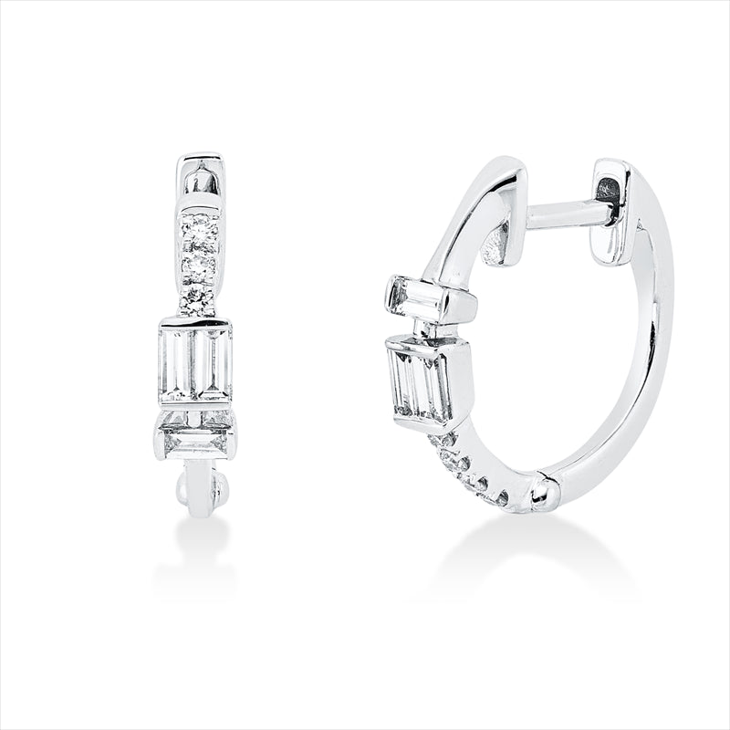 Creolen    aus 750/-18 Karat Weißgold mit 13 Diamanten 0