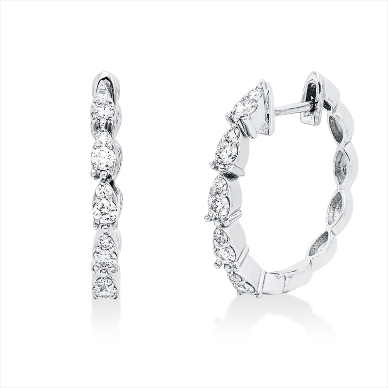 Creolen    aus 750/-18 Karat Weißgold mit 20 Diamanten 0