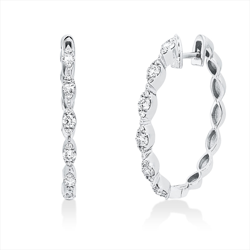 Creolen    aus 750/-18 Karat Weißgold mit 36 Diamanten 0