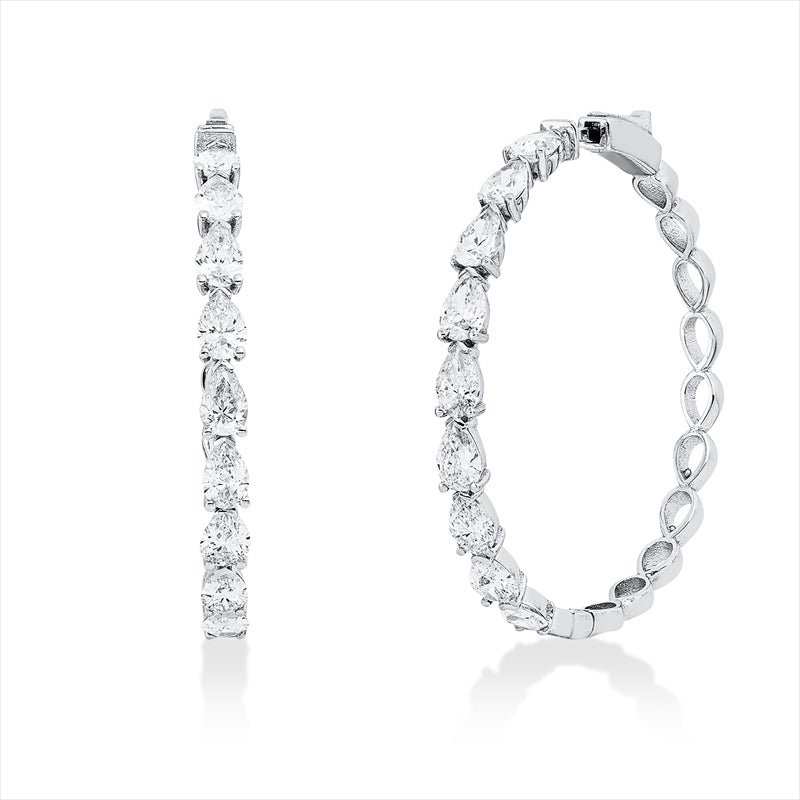 Creolen    aus 750/-18 Karat Weißgold mit 18 Diamanten 2