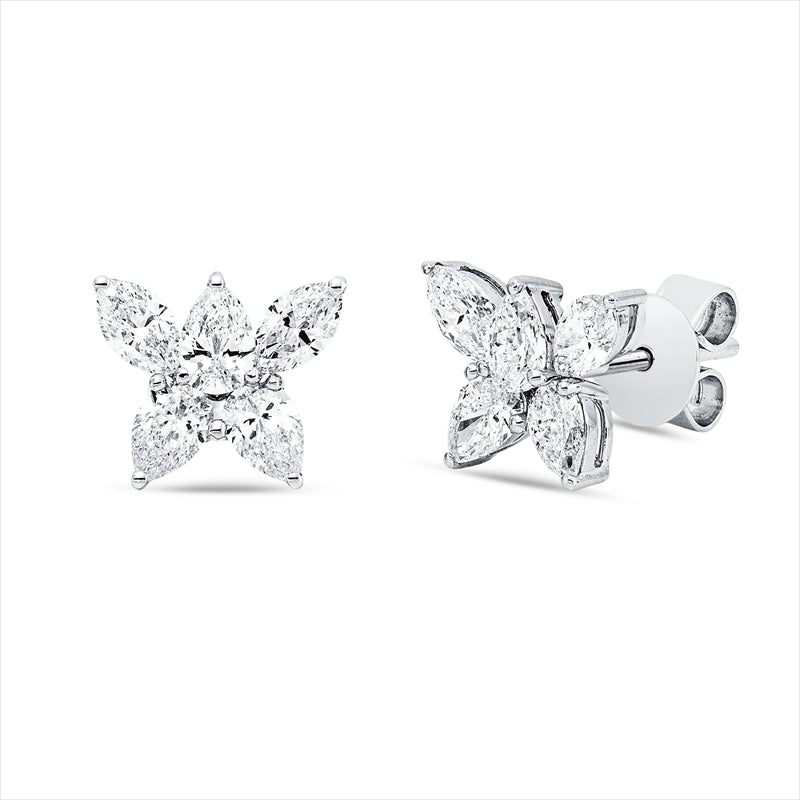 Ohrstecker    aus 750/-18 Karat Weißgold mit 10 Diamanten 1