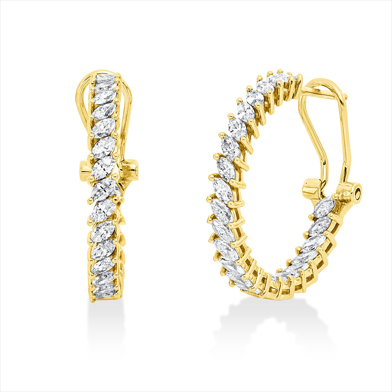 Creolen    aus 750/-18 Karat Gelbgold mit 48 Diamanten 1