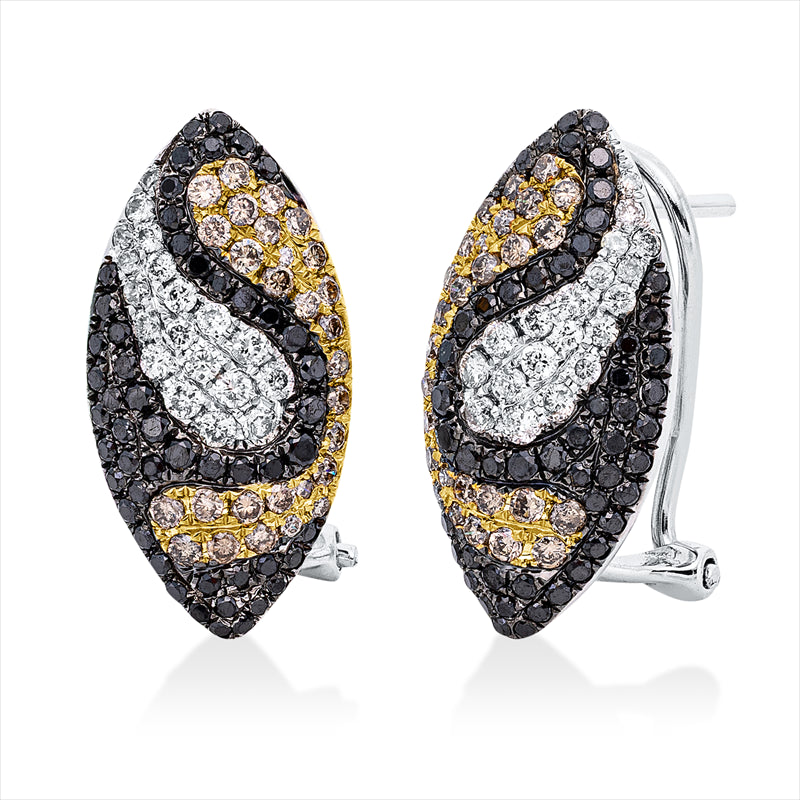 Ohrschmuck    aus 750/-18 Karat Weißgold / Gelbgold mit 198 Diamanten 1