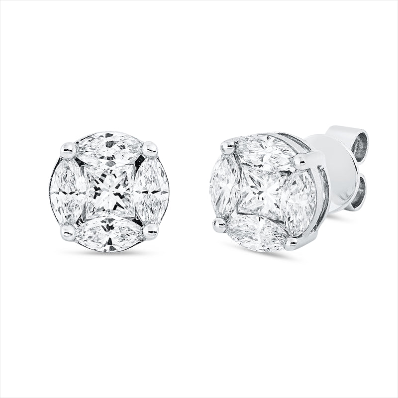 Ohrstecker    aus 750/-18 Karat Weißgold mit 10 Diamanten 1