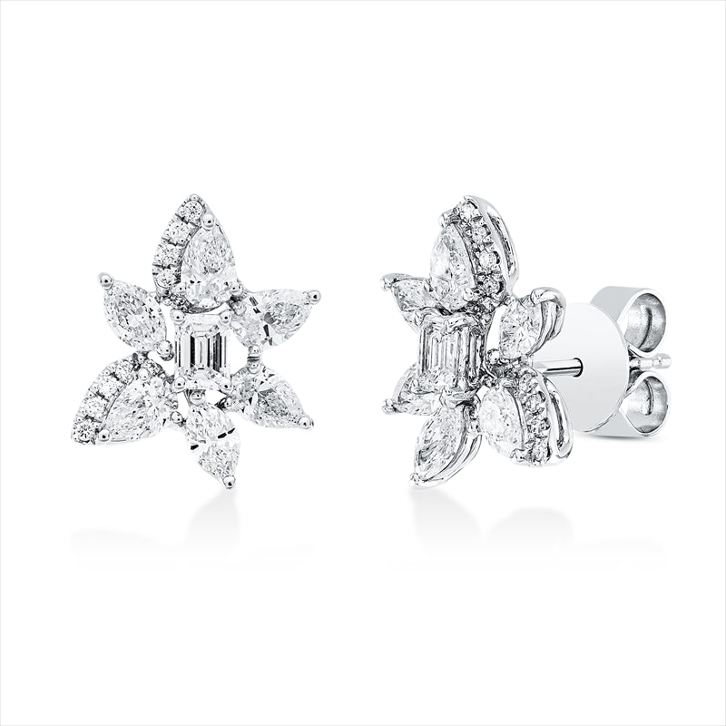 Creolen mit Rubin  aus 585/-14 Karat Weißgold mit 22 Diamanten 0