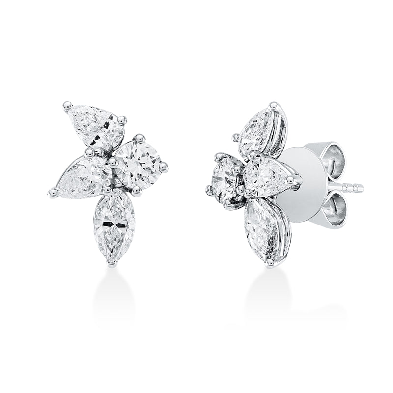 Creolen    aus 750/-18 Karat Weißgold mit 14 Diamanten 0