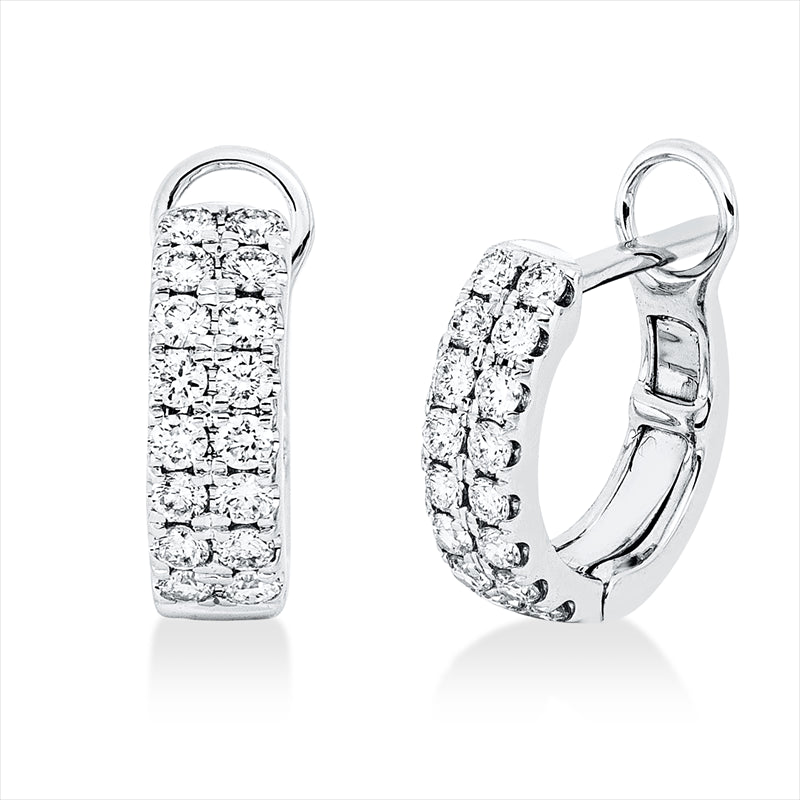 Creolen    aus 750/-18 Karat Weißgold mit 32 Diamanten 0