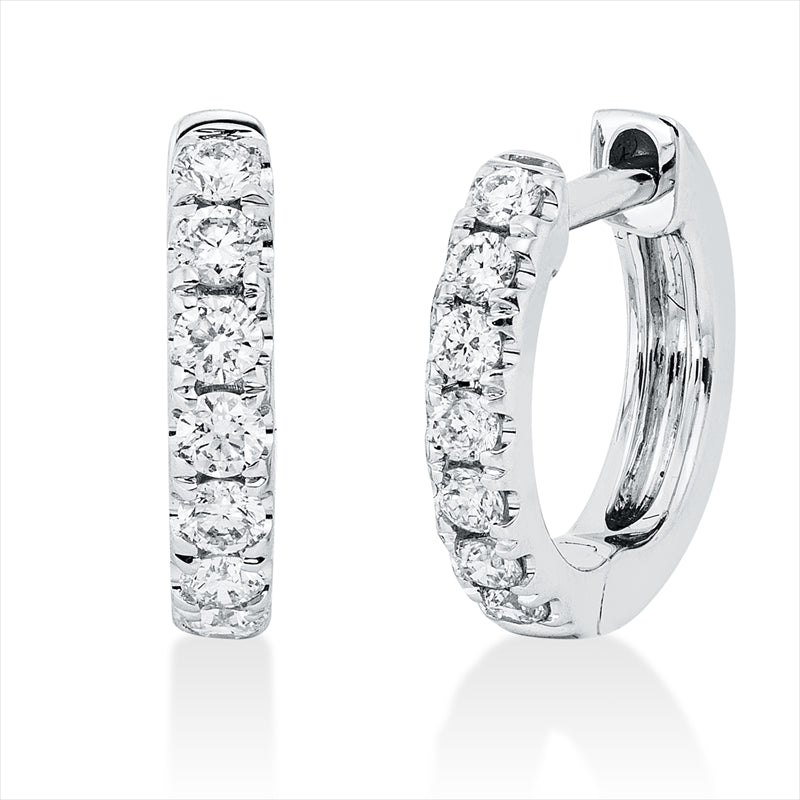 Creolen    aus 750/-18 Karat Weißgold mit 14 Diamanten 0