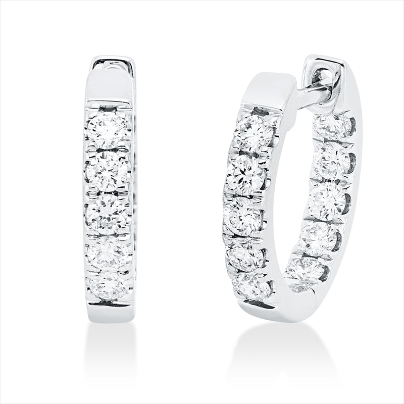 Creolen    aus 750/-18 Karat Weißgold mit 20 Diamanten 0