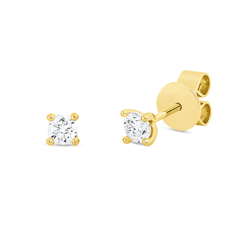 Ohrstecker    aus 750/-18 Karat Gelbgold mit 2 Diamanten 0