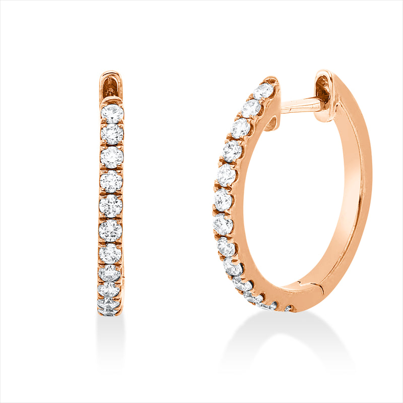 Creolen    aus 750/-18 Karat Rotgold mit 26 Diamanten 0