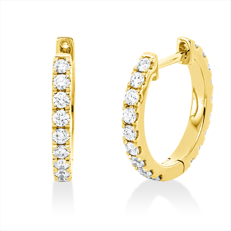 Creolen    aus 750/-18 Karat Gelbgold mit 36 Diamanten 0