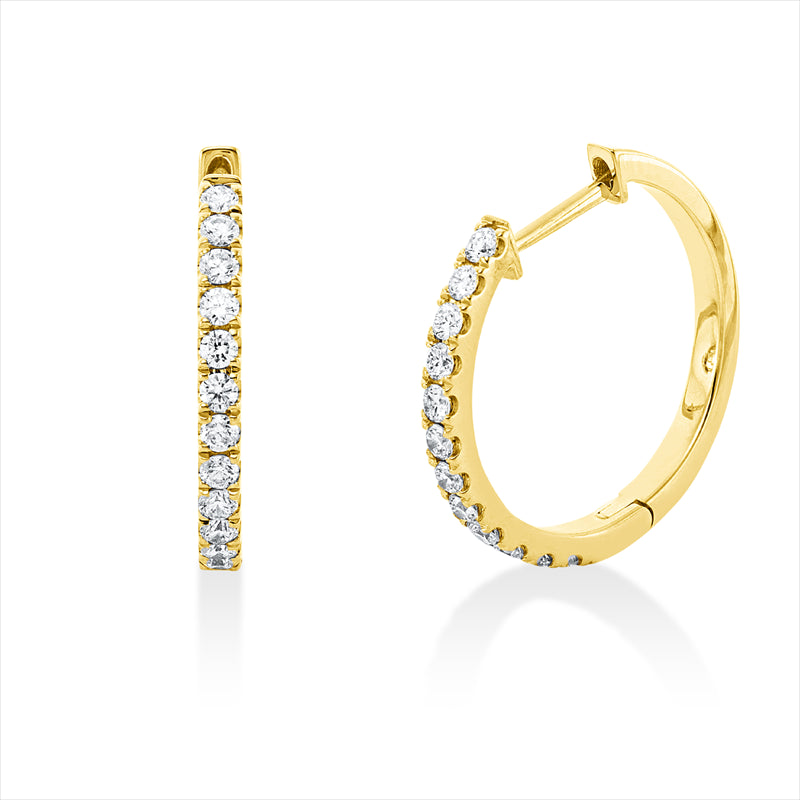 Creolen    aus 750/-18 Karat Gelbgold mit 24 Diamanten 0