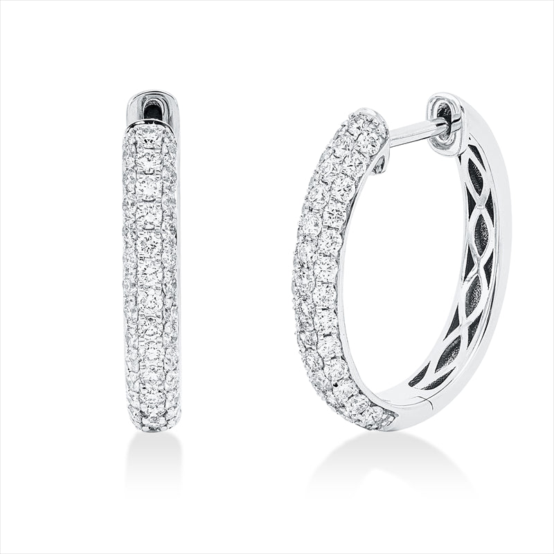 Creolen    aus 750/-18 Karat Weißgold mit 80 Diamanten 0