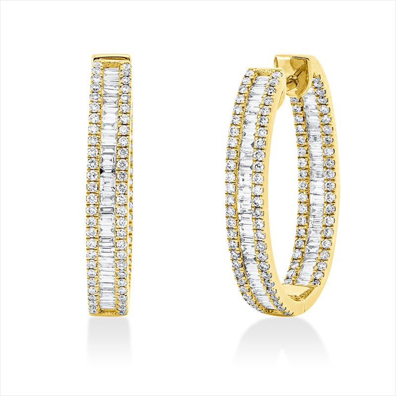 Creolen    aus 750/-18 Karat Gelbgold mit 303 Diamanten 1