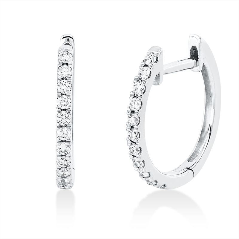 Creolen    aus 750/-18 Karat Weißgold mit 22 Diamanten 0