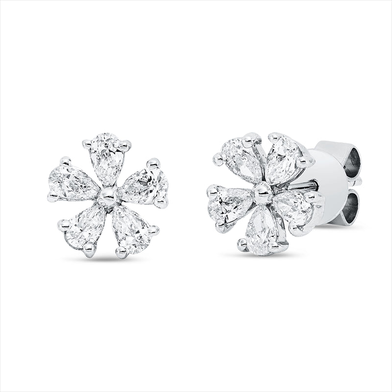 Ohrstecker    aus 750/-18 Karat Weißgold mit 10 Diamanten 0