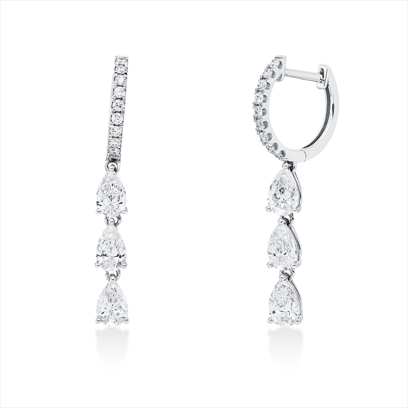 Creolen    aus 750/-18 Karat Weißgold mit 24 Diamanten 1