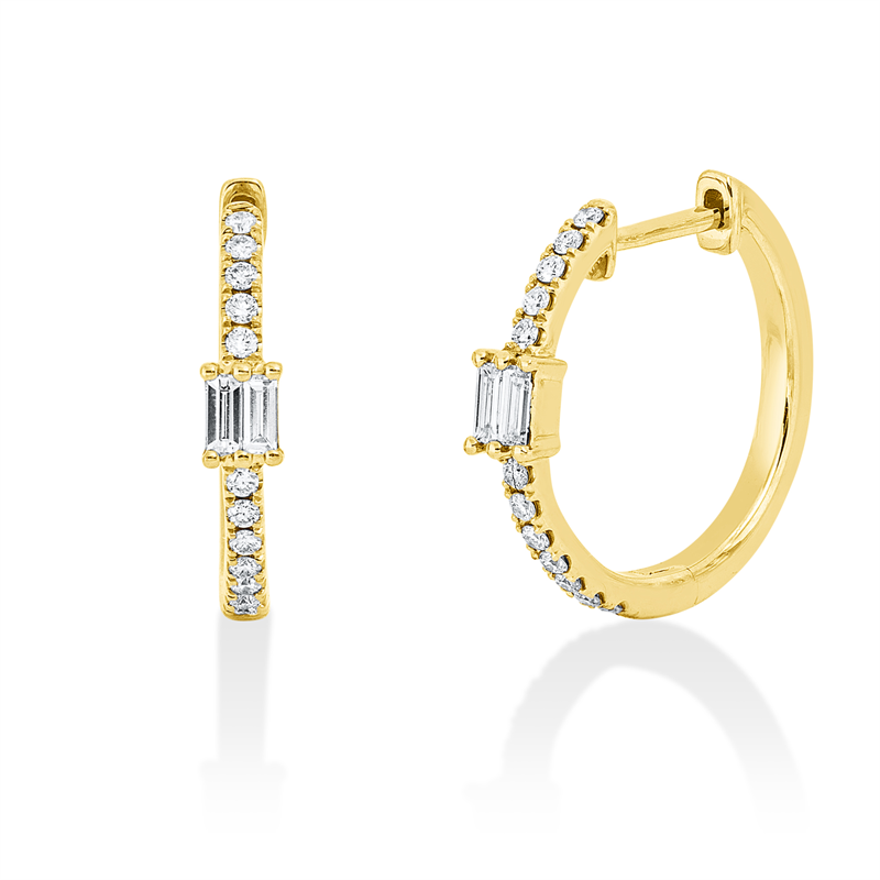 Creolen    aus 750/-18 Karat Gelbgold mit 28 Diamanten 0