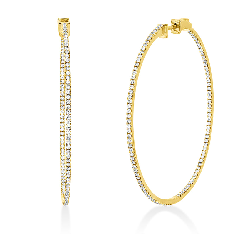 Creolen    aus 750/-18 Karat Gelbgold mit 121 Diamanten 1