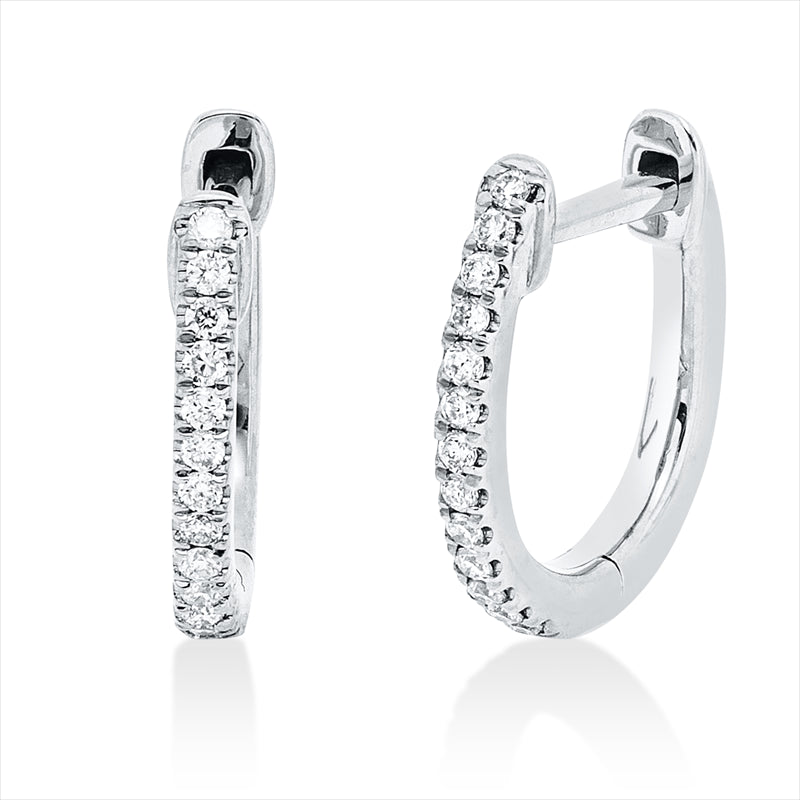 Creolen    aus 750/-18 Karat Weißgold mit 26 Diamanten 0