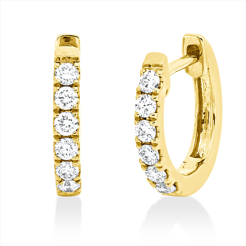 Creolen    aus 750/-18 Karat Gelbgold mit 12 Diamanten 0