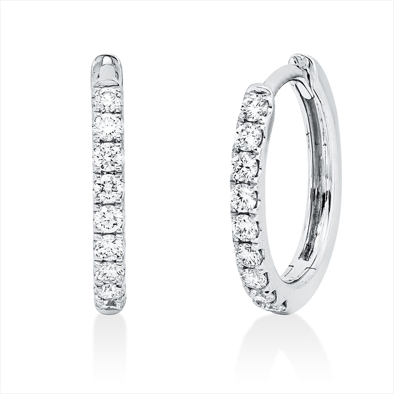 Creolen    aus 750/-18 Karat Weißgold mit 18 Diamanten 0