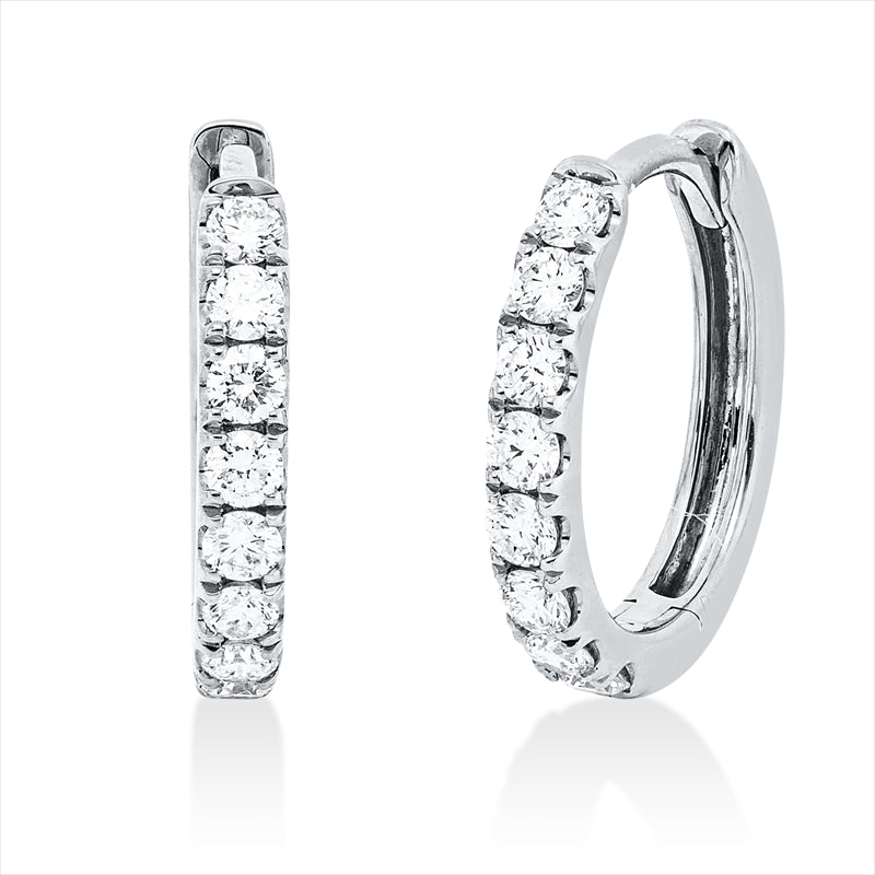 Creolen    aus 750/-18 Karat Weißgold mit 16 Diamanten 0