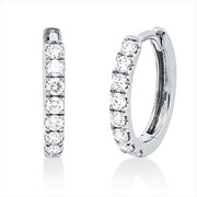 Creolen    aus 750/-18 Karat Weißgold mit 16 Diamanten 0