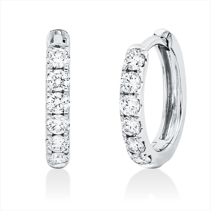 Creolen    aus 750/-18 Karat Weißgold mit 12 Diamanten 0