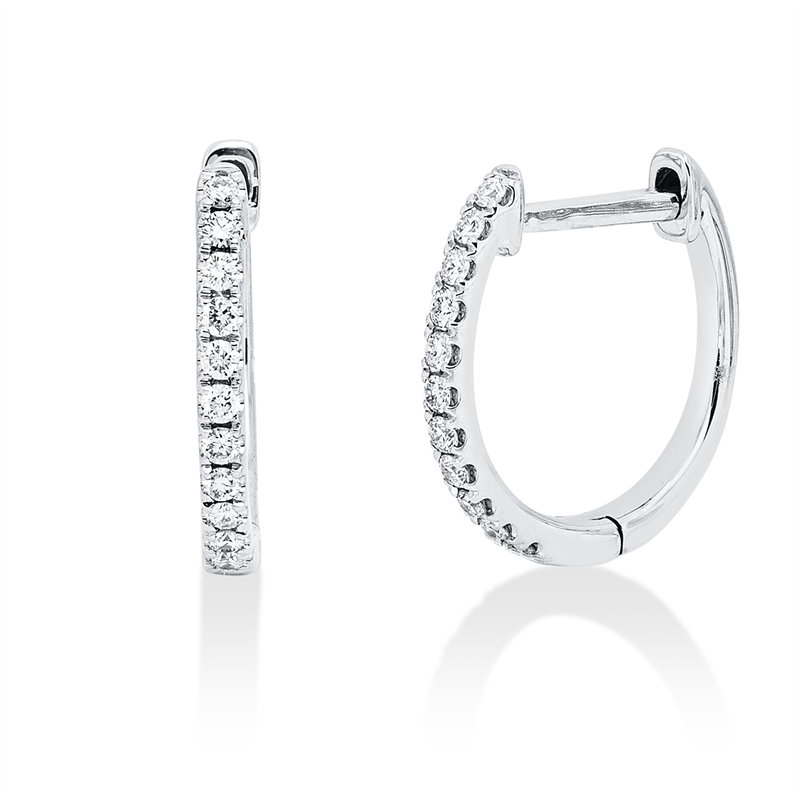 Creolen    aus 750/-18 Karat Weißgold mit 22 Diamanten 0