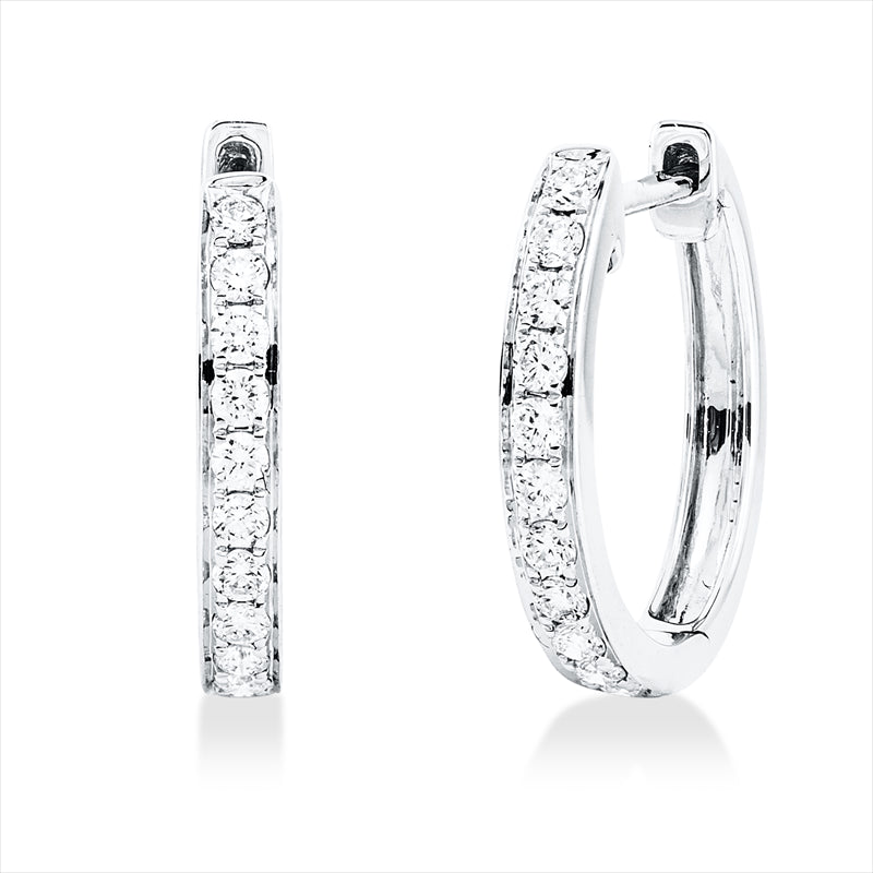 Creolen    aus 750/-18 Karat Weißgold mit 22 Diamanten 0