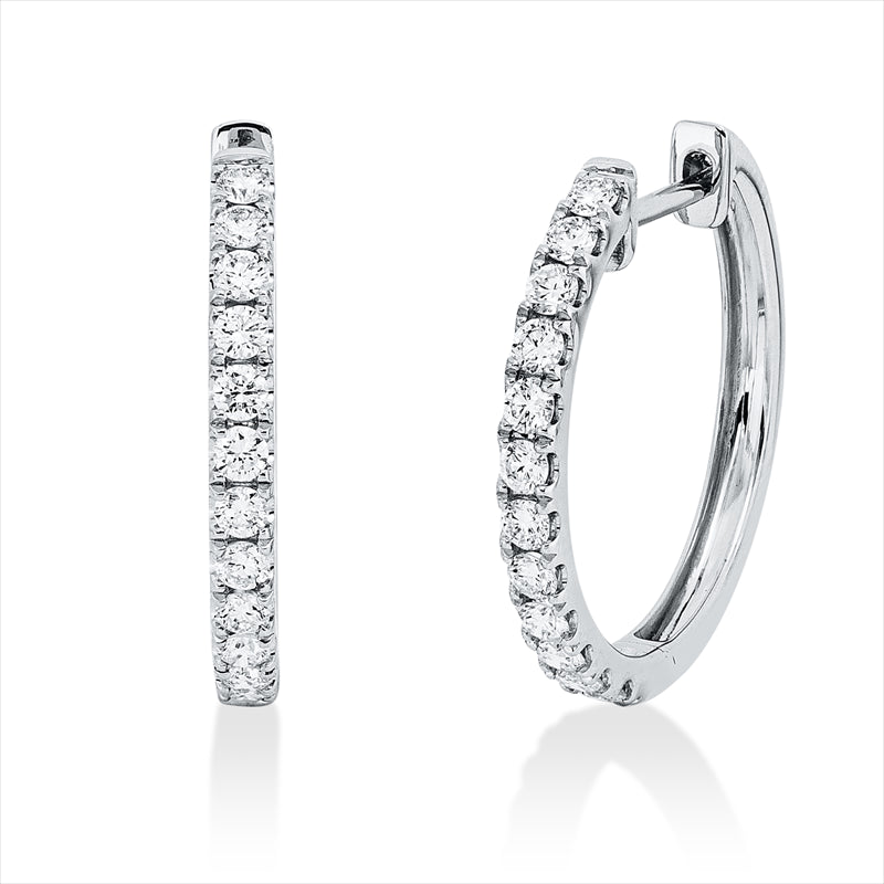 Creolen    aus 750/-18 Karat Weißgold mit 24 Diamanten 0