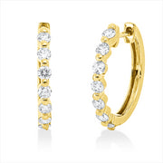 Creolen    aus 750/-18 Karat Gelbgold mit 14 Diamanten 0