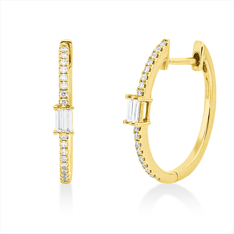 Creolen    aus 750/-18 Karat Gelbgold mit 38 Diamanten 0