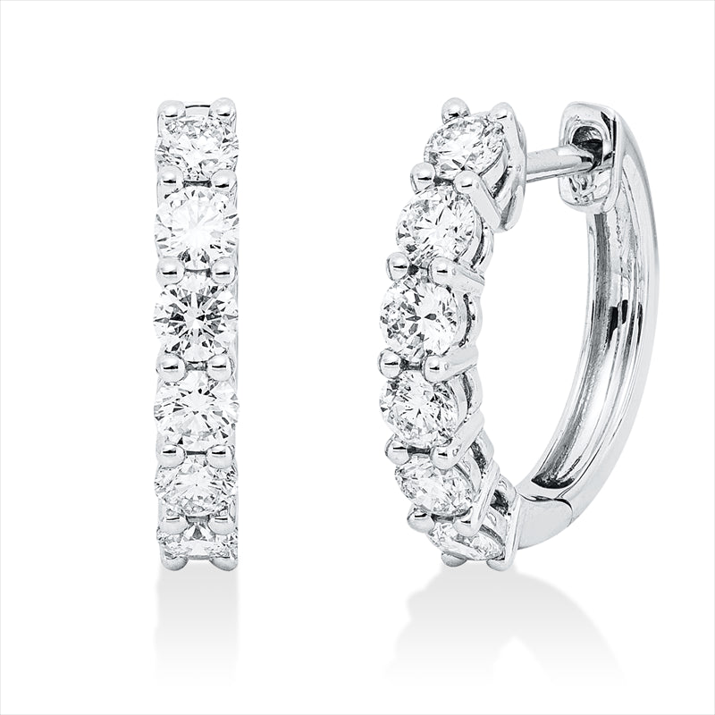 Creolen    aus 750/-18 Karat Weißgold mit 12 Diamanten 0