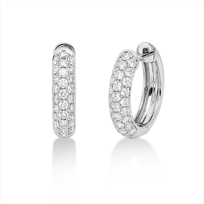 Creolen    aus 750/-18 Karat Weißgold mit 56 Diamanten 0