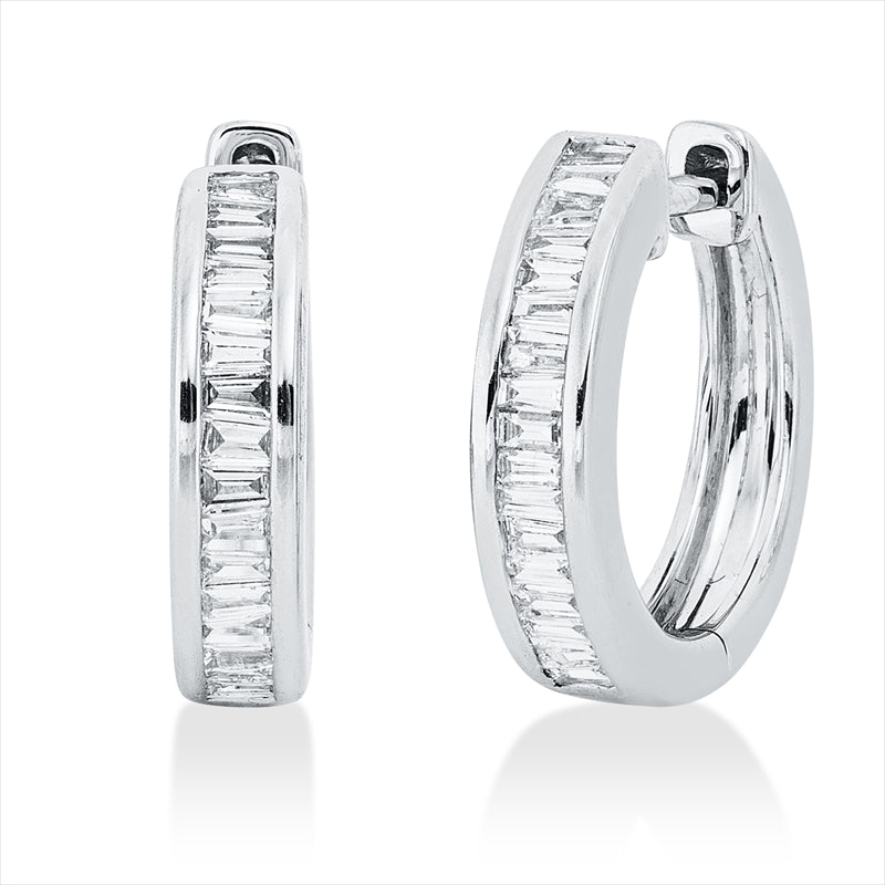 Creolen    aus 750/-18 Karat Weißgold mit 33 Diamanten 0