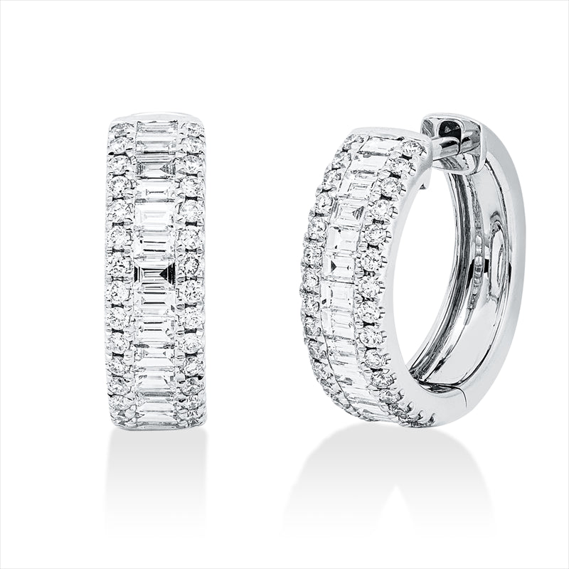 Creolen    aus 750/-18 Karat Weißgold mit 88 Diamanten 0