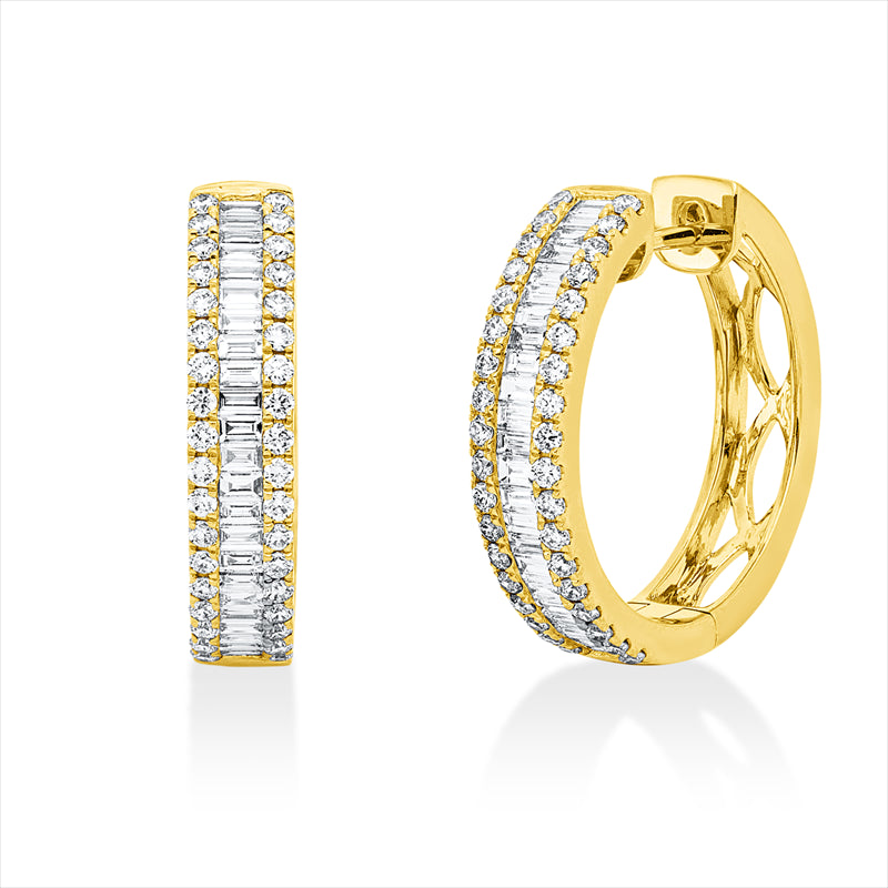 Creolen    aus 750/-18 Karat Gelbgold mit 118 Diamanten 1